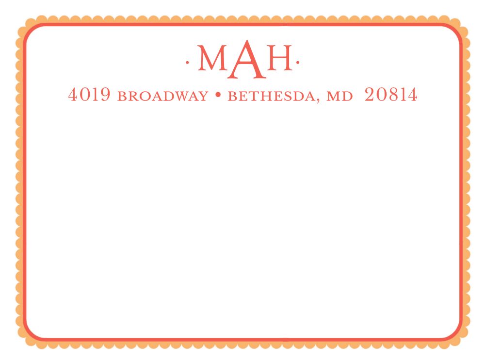 Orange Round Ruffled Border Mailing Label