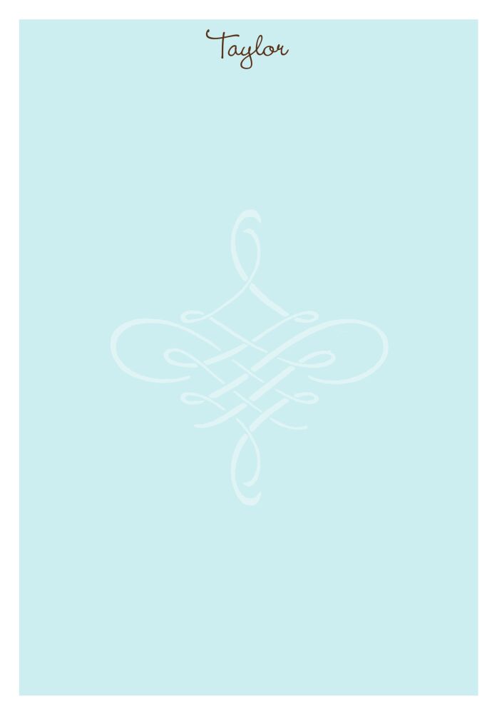 Elegant Scroll Padded Stationery