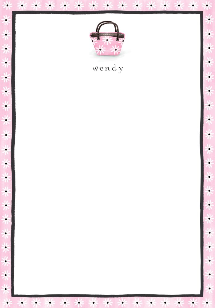Pink Posey Pocketbook Padded Stationery