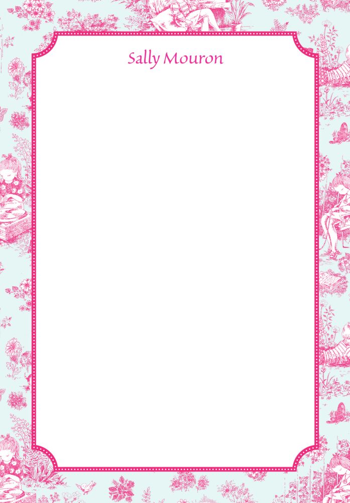 Fuchsia Toile Padded Stationery