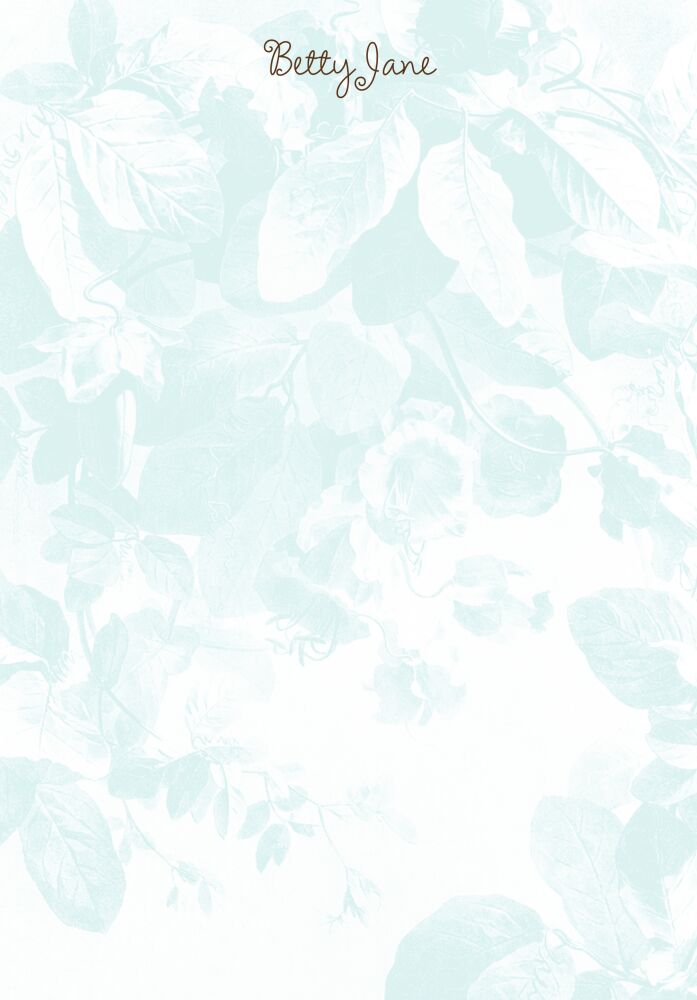 Aqua Floral Padded Stationery
