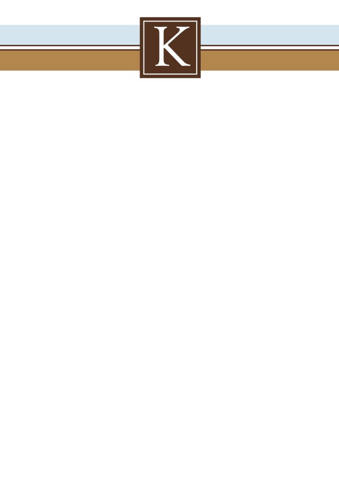 Simple Monogram Chocolate Padded Stationery