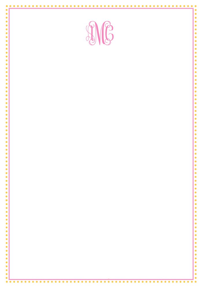 Orange Dotted Border Padded Stationery
