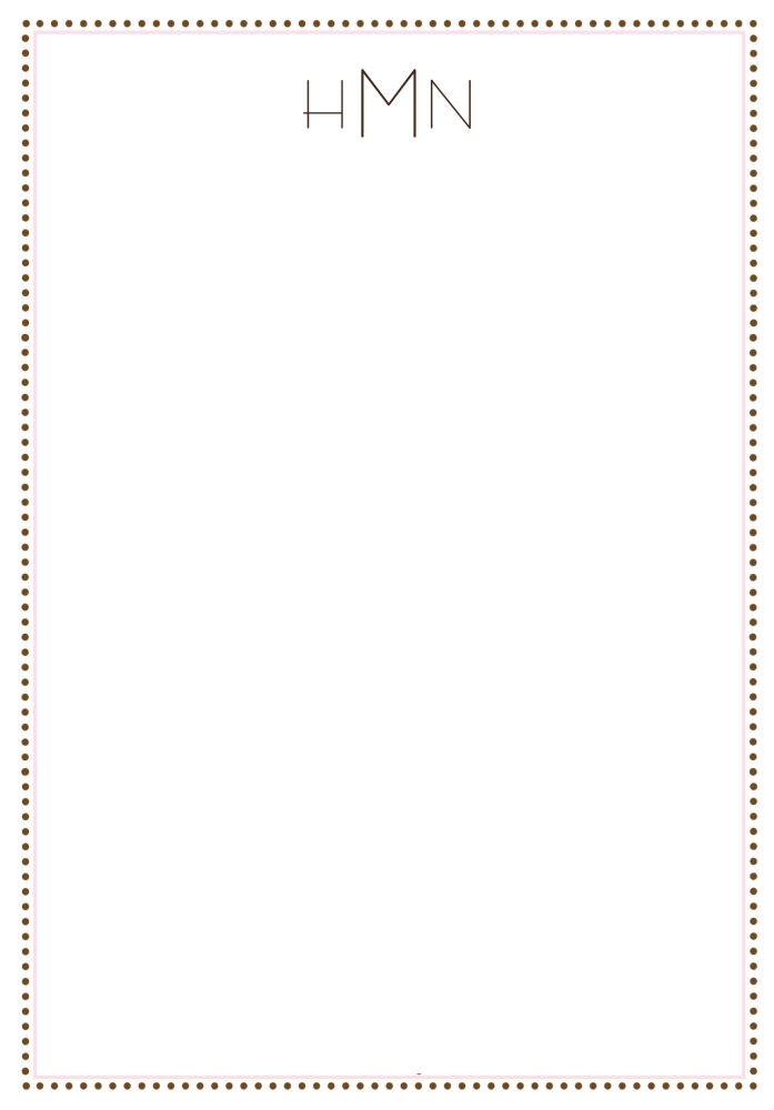 Brown Dotted Border Padded Stationery