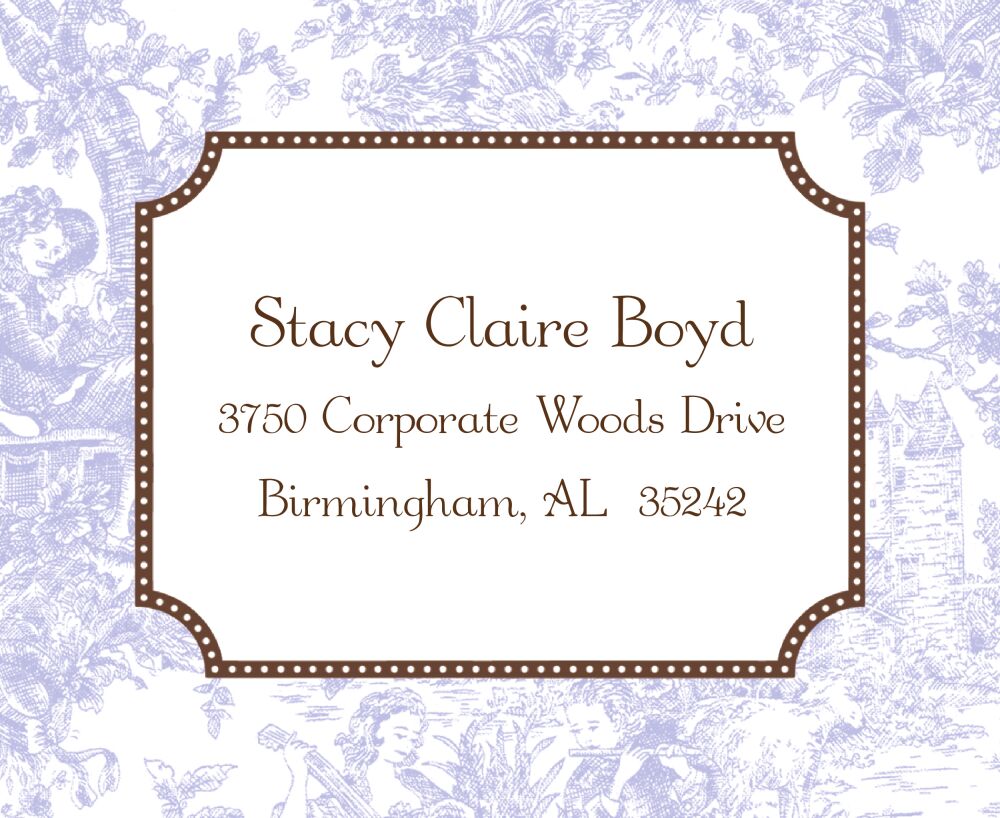 Lavender Toile Fantasy Sticker 