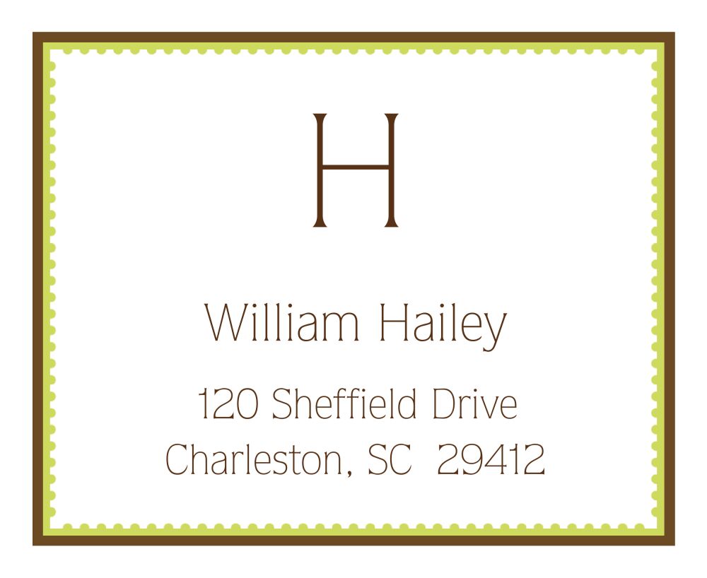 Brown Deckled Border Sticker 