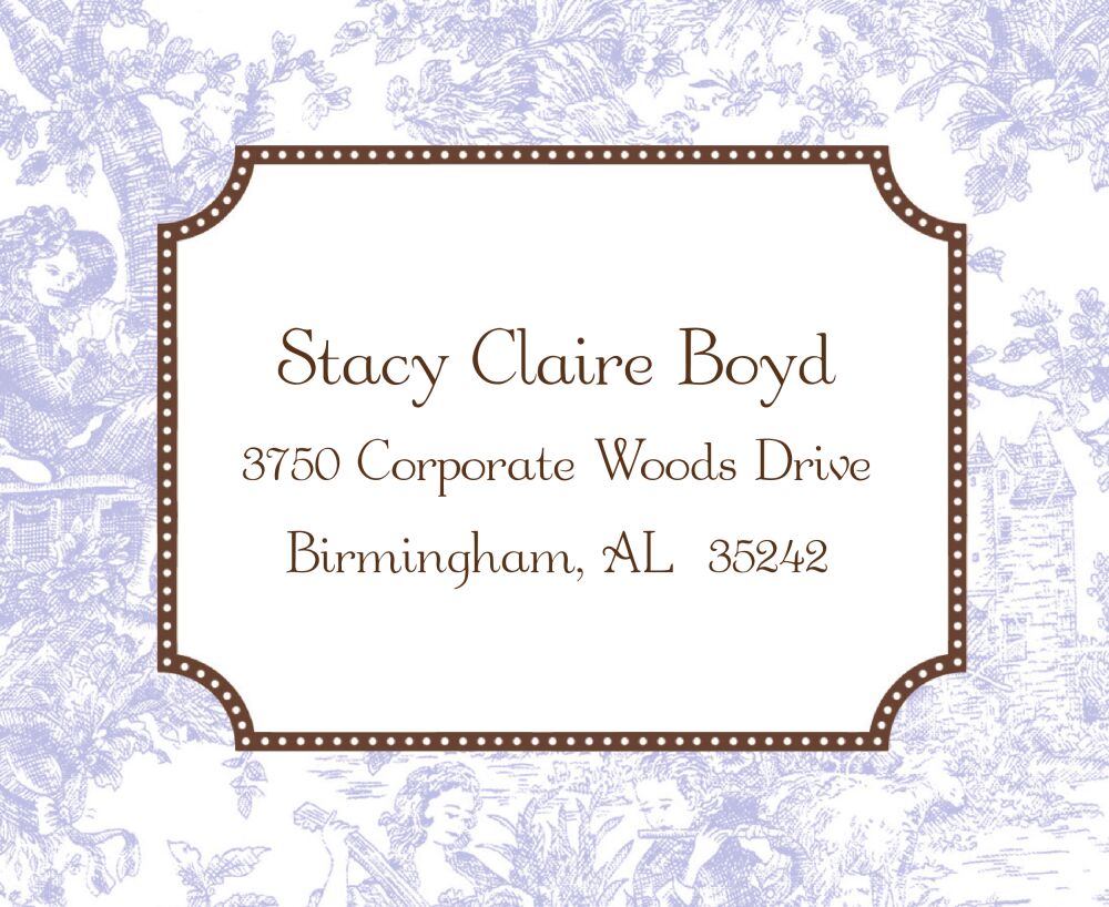 Lavender Toile Fantasy Calling Card
