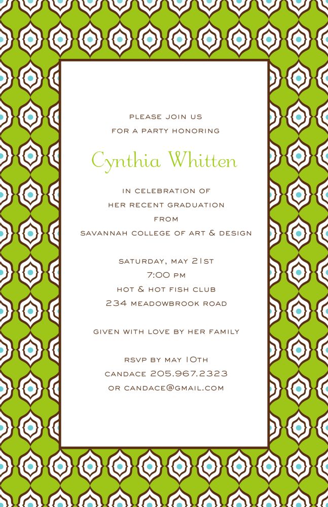 Marrakesh - Green Invitation