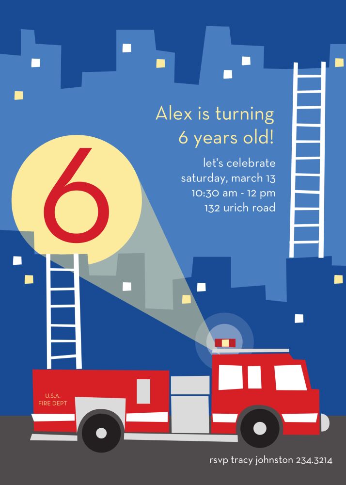 3 Alarm Party Party Invitation