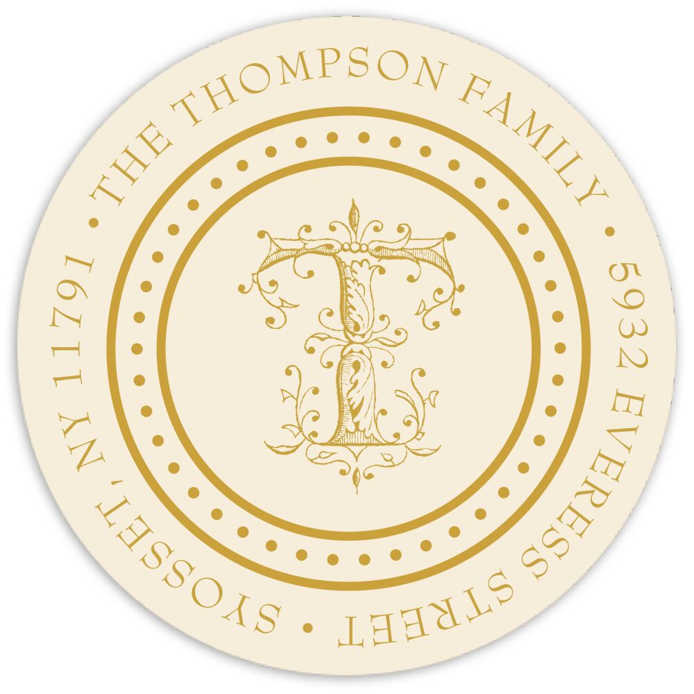 Modest Marquee - Cream Round Address Sticky