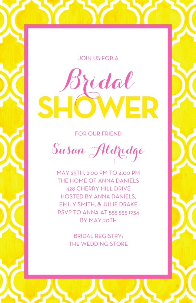 Turkish Tile - Yellow Invitation