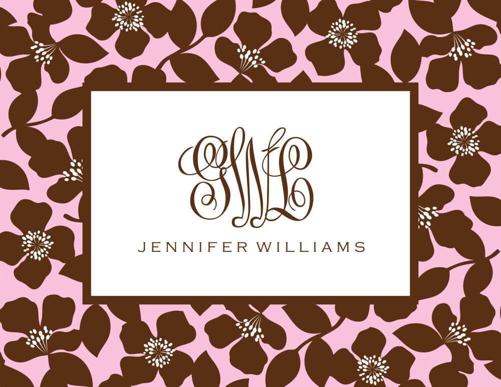 Island Floral - Pink Folded Note