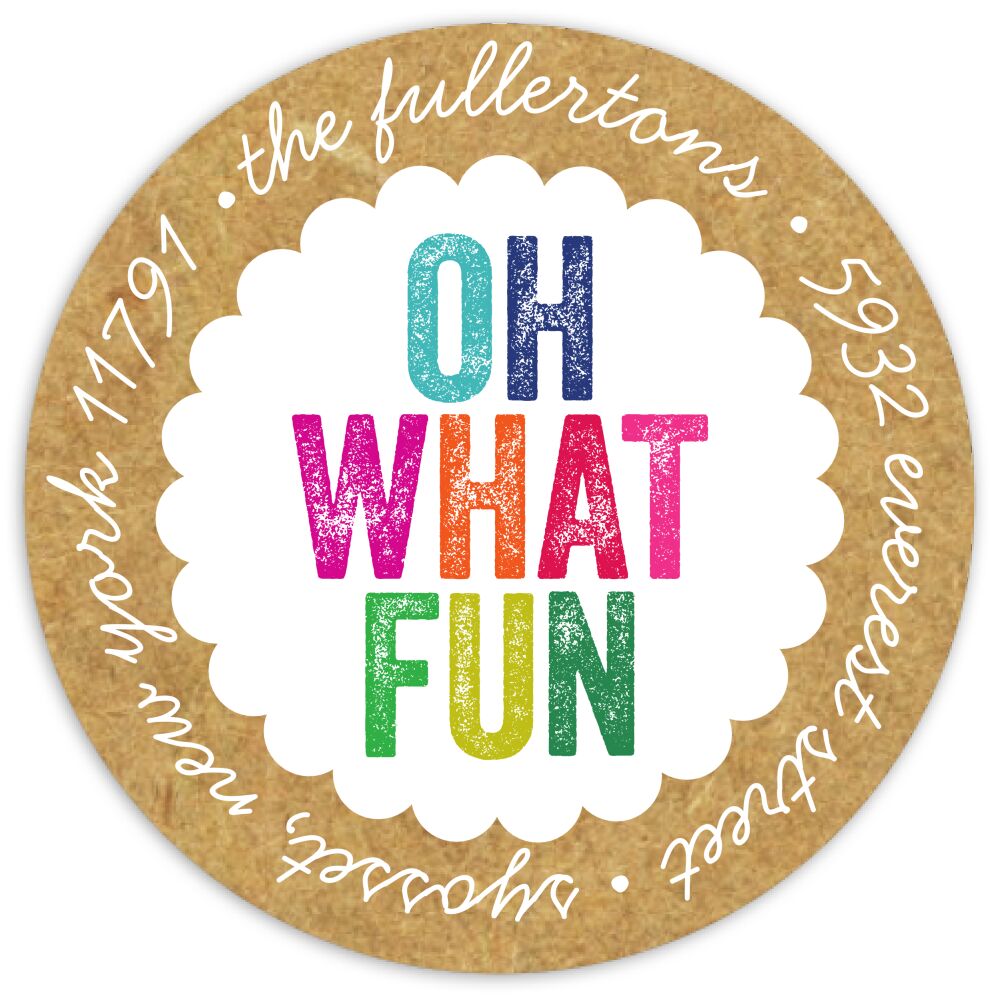 Colorful Fun Return Address Sticky