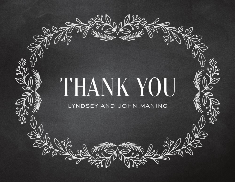 Chalkboard Botanical Folded Note