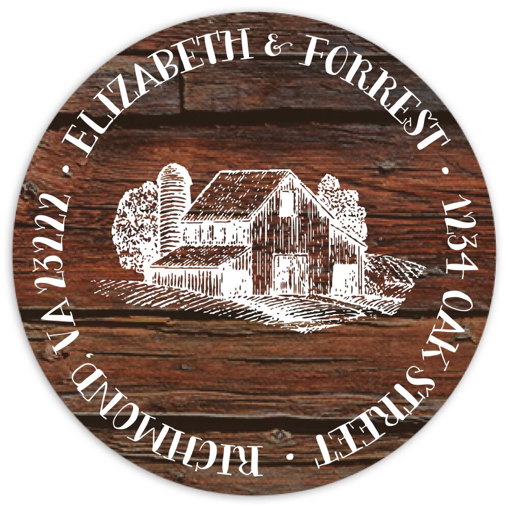 Barn Wood Return Address Sticky