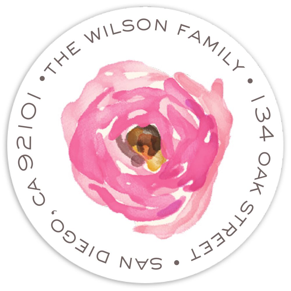 Blushing Blooms Return Address Sticky