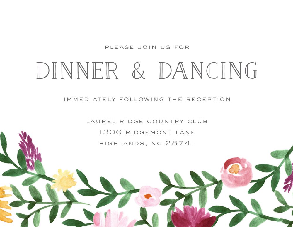Woven Garland Reception Card