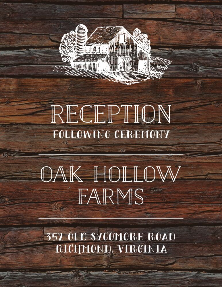 Barn Wood Reception Card