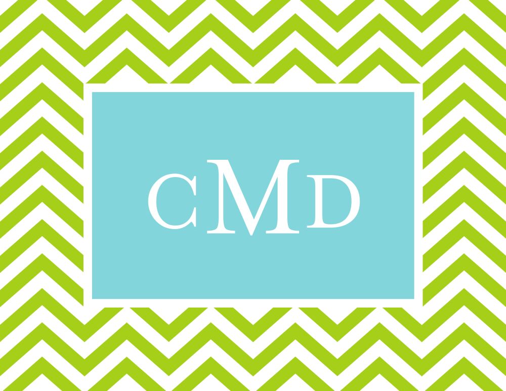 Chevron Stripe - Green Folded Note