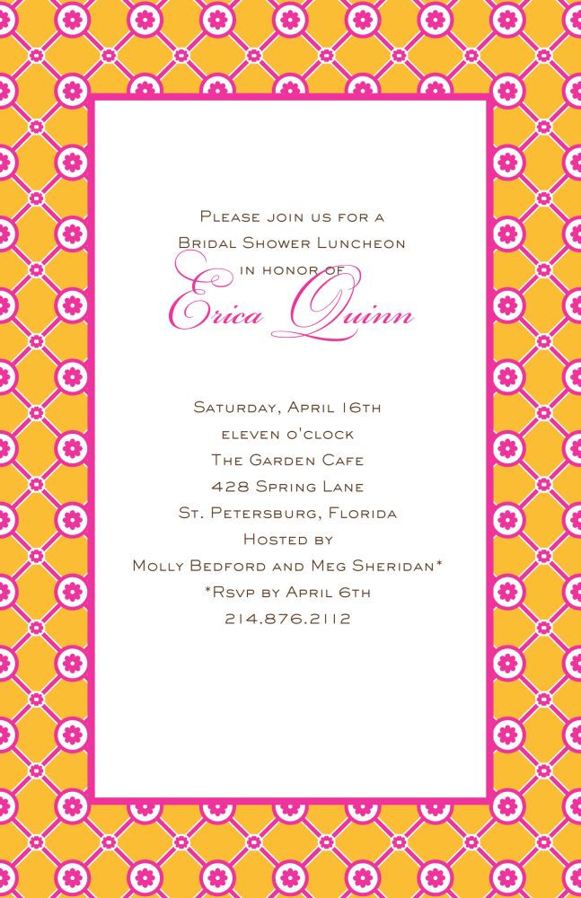 Lattice Bloom - Orange Invitation