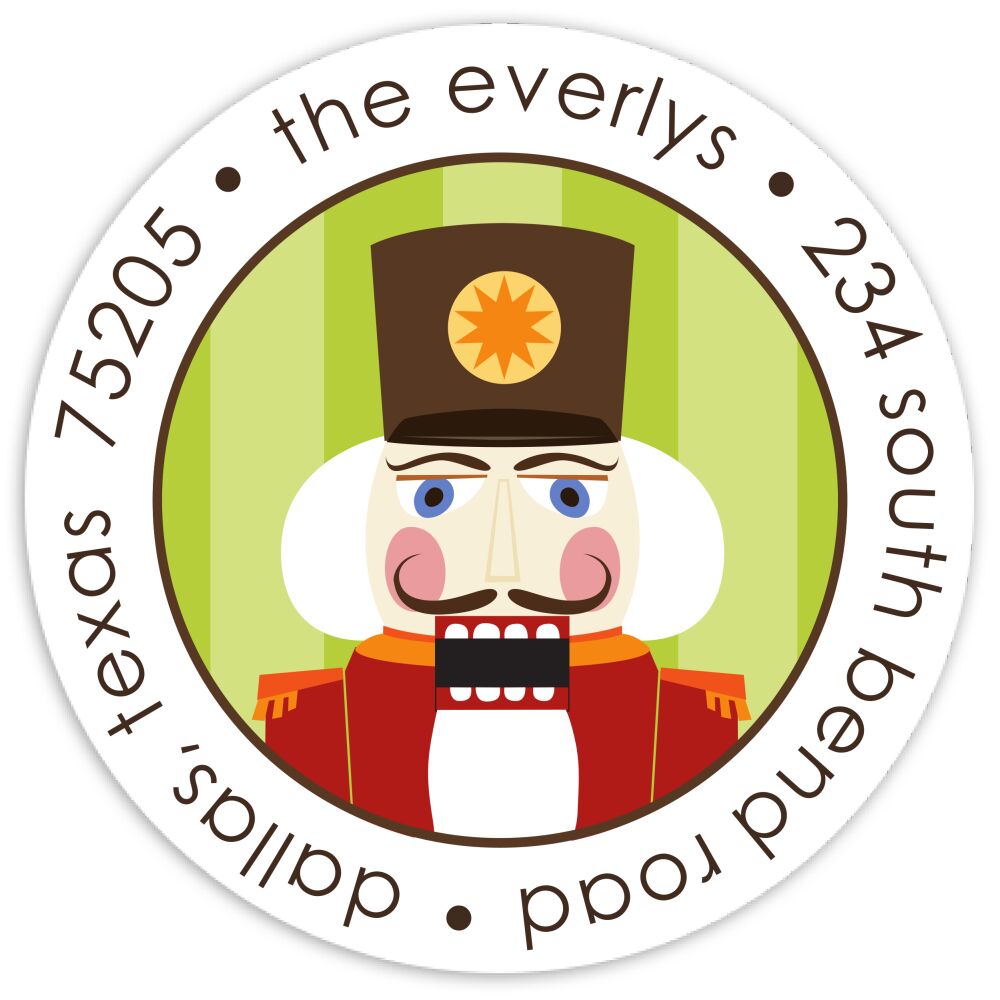 Mr. Nutcracker Round Address Sticky