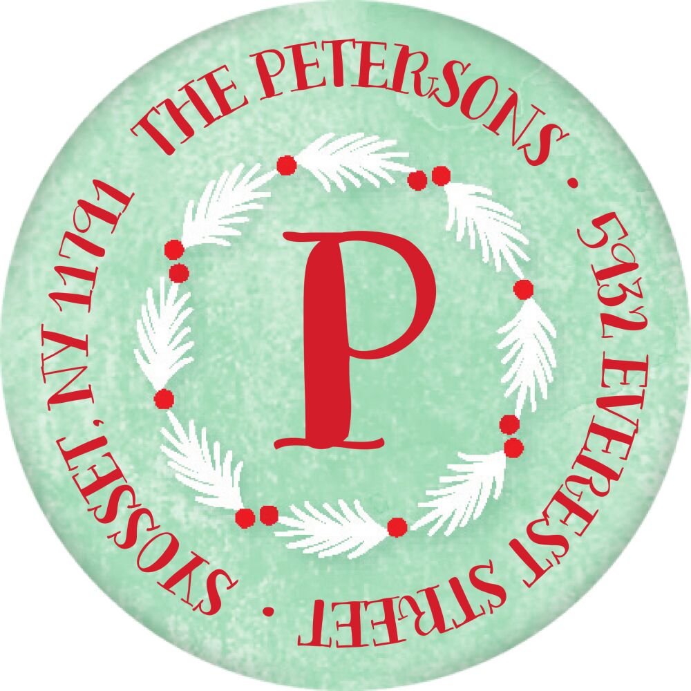 Minty Wishes Return Address Sticky