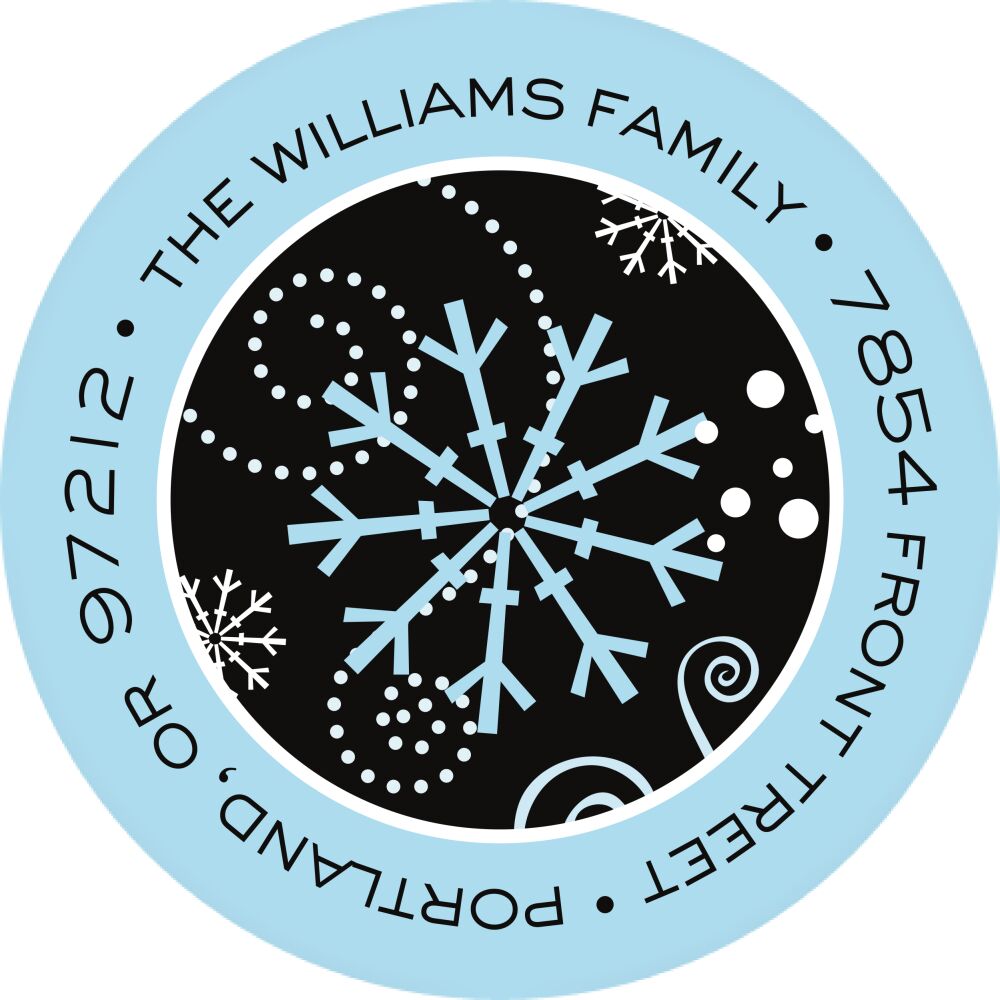 Winter Bliss Round Address Sticky