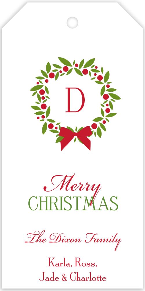 Berry Wreath Holiday Gift Tag