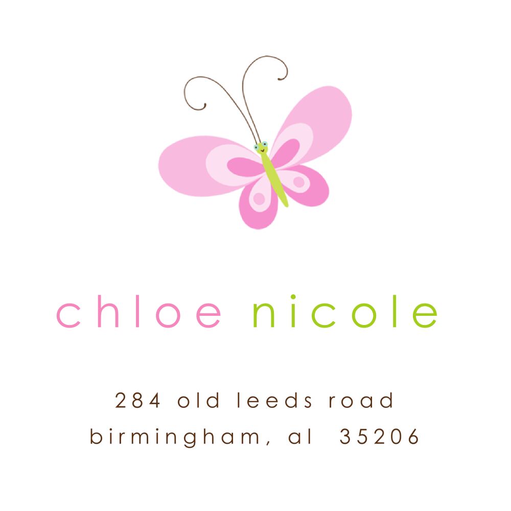 Pink Butterfly Enclosure Card