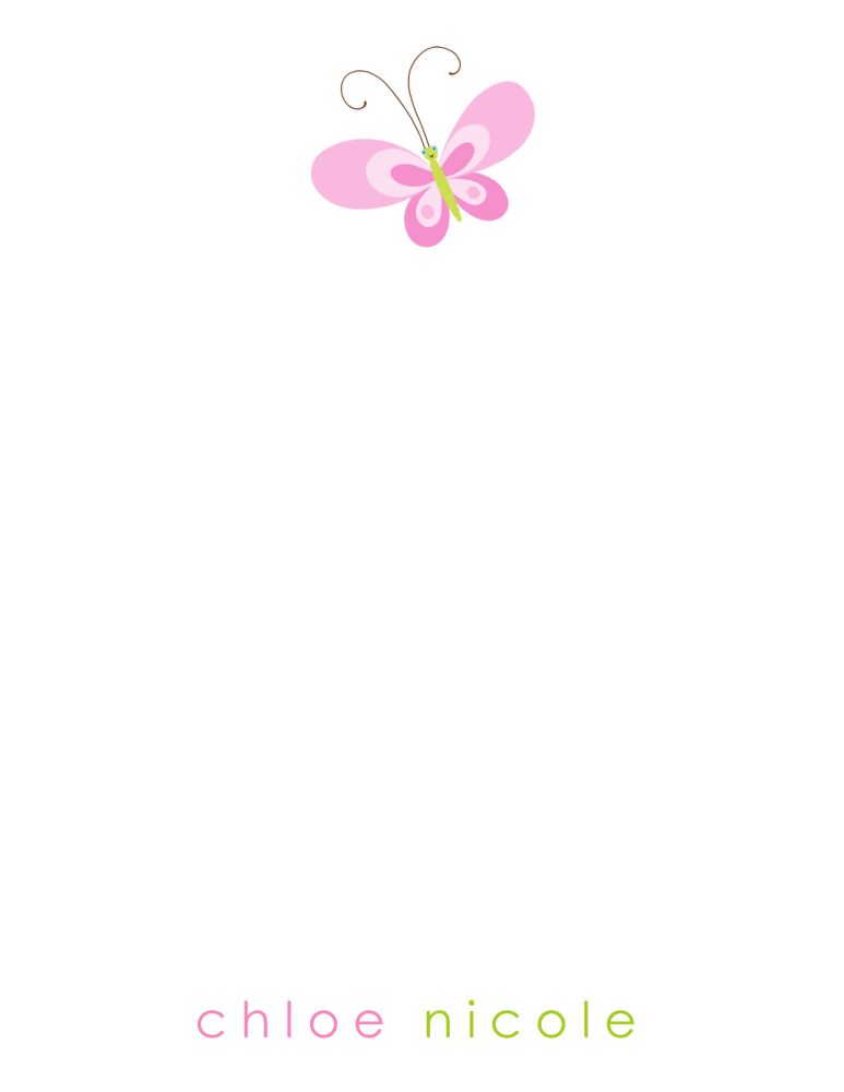 Pink Butterfly Flat Note