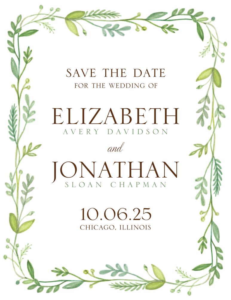 French Garden Save The Date Card
