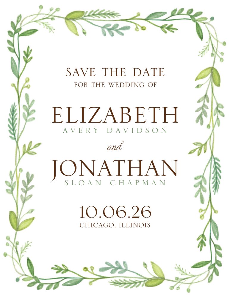 French Garden Save The Date Card