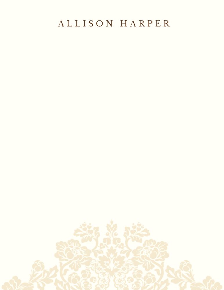Wedding Bliss Flat Notecard on White Eggshell (cream)