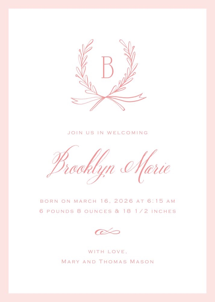 Sweet Branches Birth Announcement