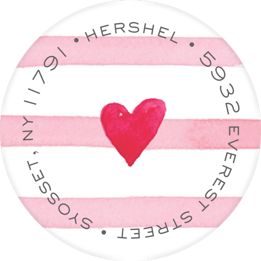 Painterly Stripes Round Address Sticky