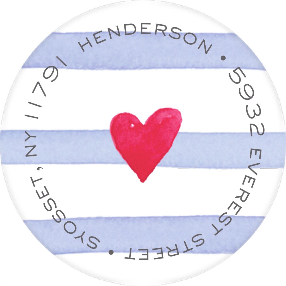 Painterly Stripes Round Address Sticky