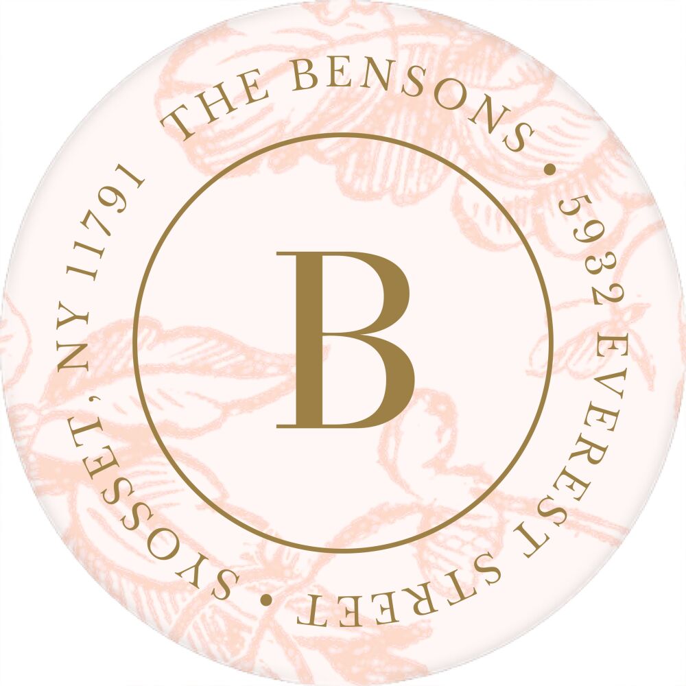 Engraved Entrance Round Address Sticky