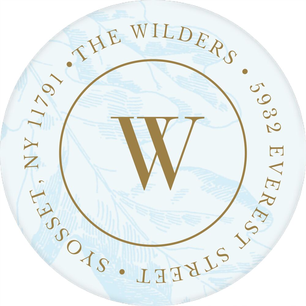Engraved Entrance Round Address Sticky