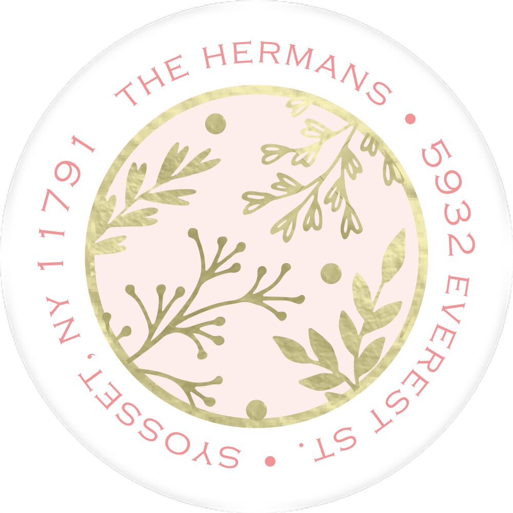 Gilded Garden Round Address Sticky