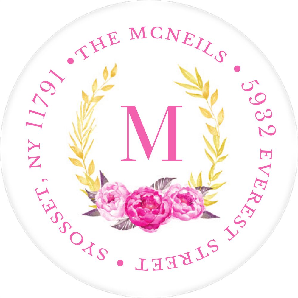 Brightest Bloom Round Address Sticky
