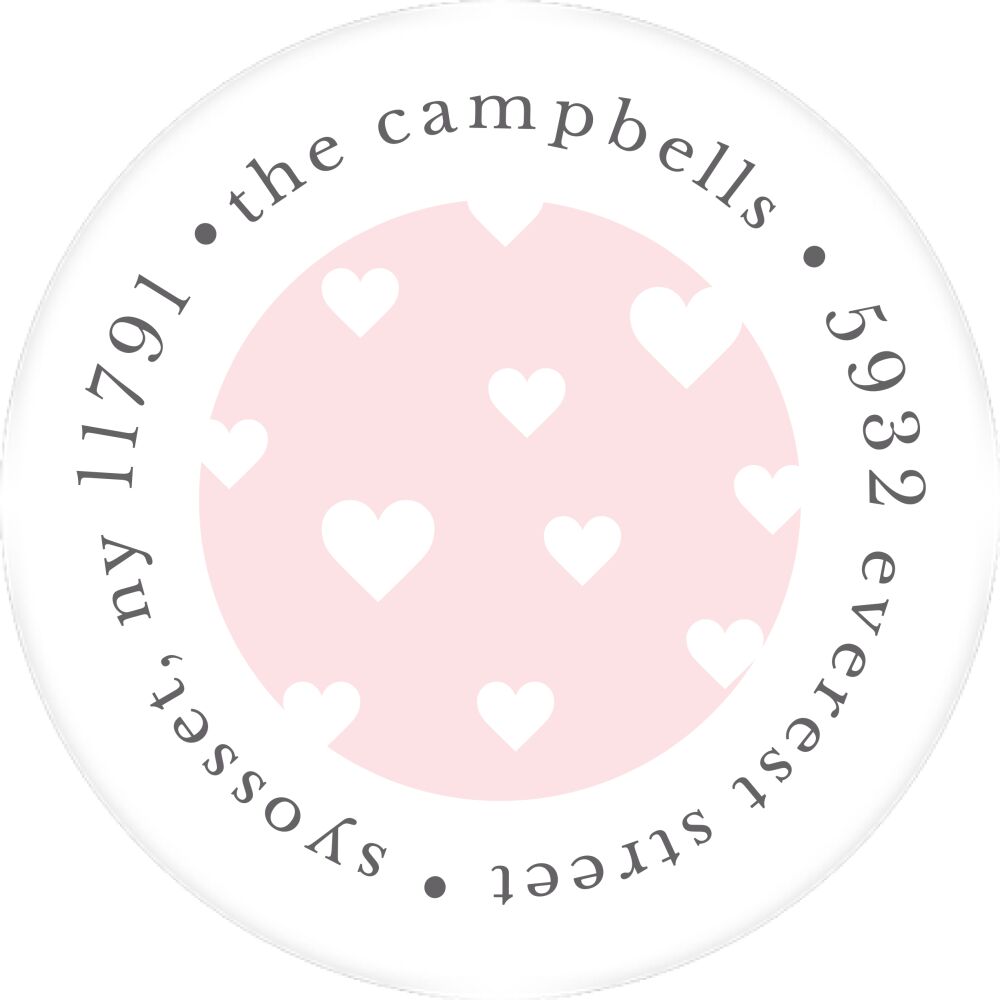 New Love Round Address Sticky