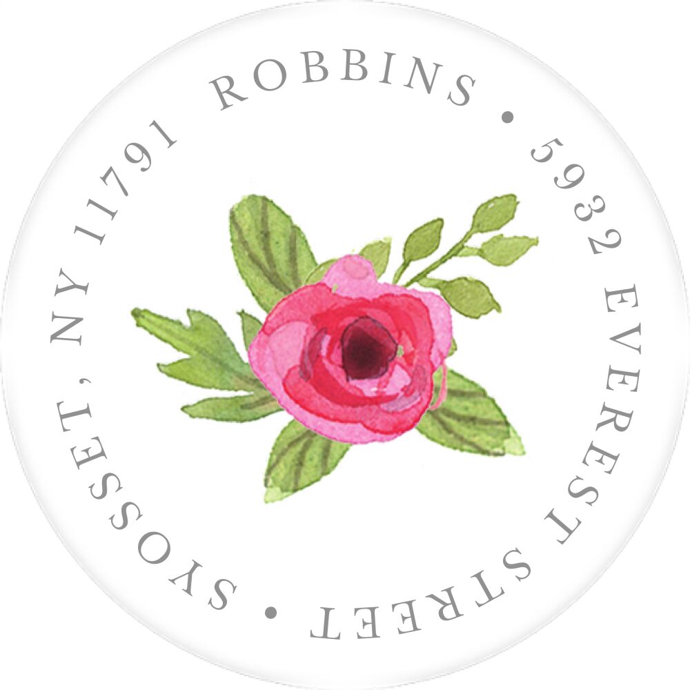 Garden Greeting Round Address Sticky