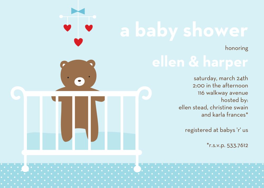 Little Bear Blue Flat Card