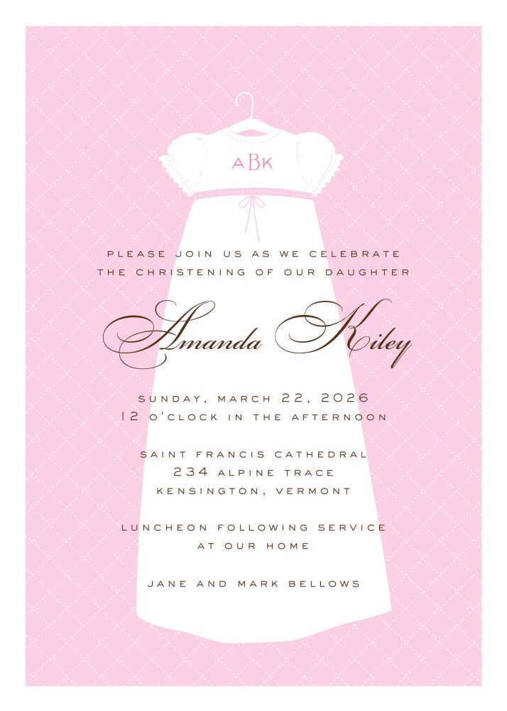 Dressed To Be Blessed Pink Invitation