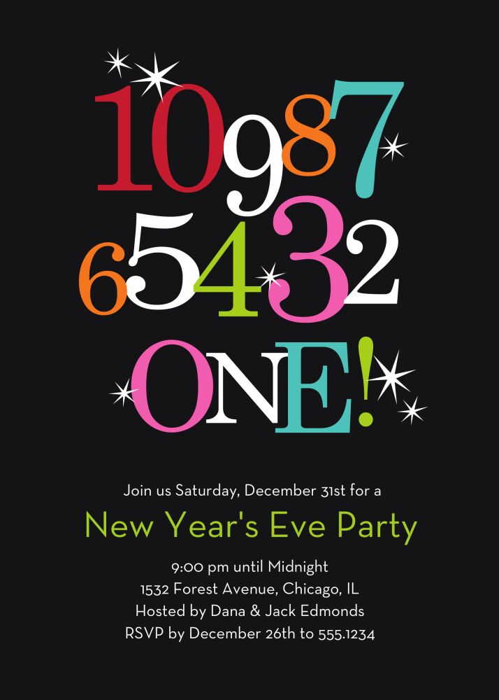 New Year Countdown Invitation