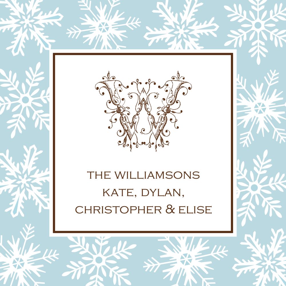 Fanciful Snowflakes - Blue Sticker 