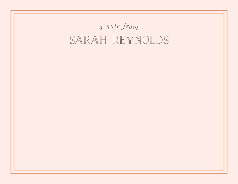 Blushing Border Flat Note