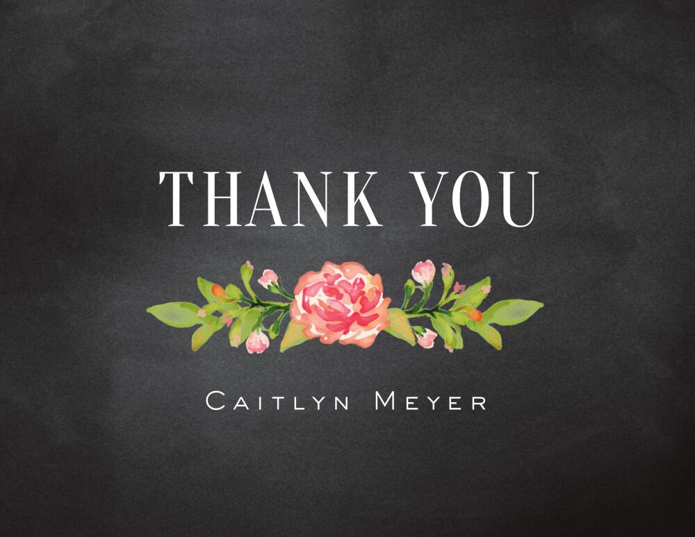 Chalkboard Blossom Folded Note