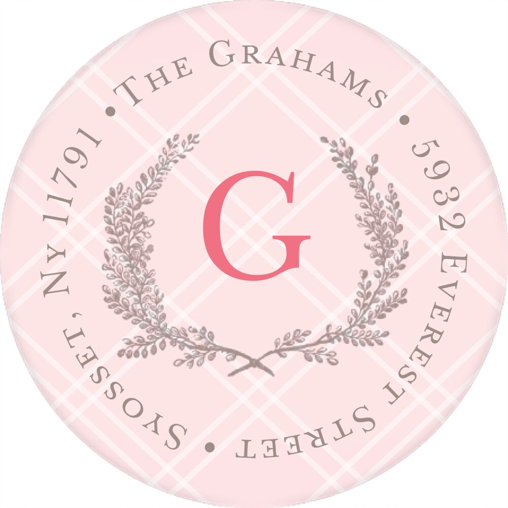 Lovely Laurel Round Address Sticky