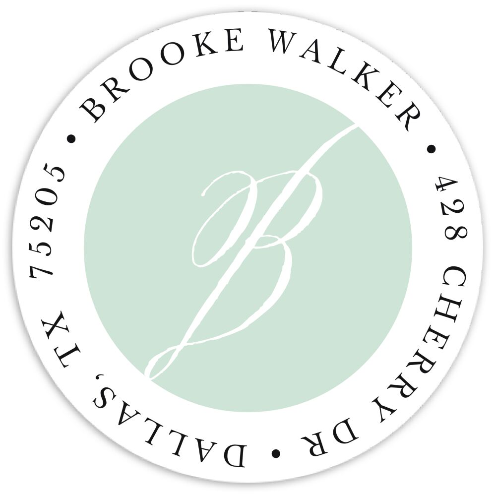 Big Letter Round Address Sticky